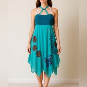 Crazy Fish Made in Hawaii Hand-Painted‎ Scarf Dress – Size Large